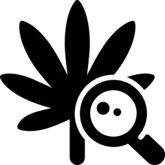 Cannabis Research drug marijuana tobacco cannabinoids herb herbal  glyph solid icon