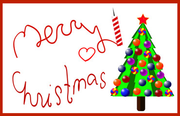 New year and merry christmas tree