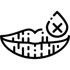 Dry Mouth drug marijuana tobacco cannabinoids herb herbal  line outline icon
