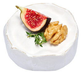Fresh Brie or Camembert cheese Isolated