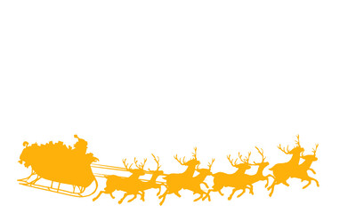 Santa Clause silhouette gold