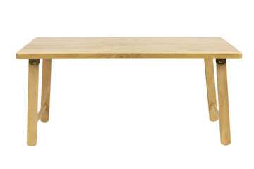 Fototapeta premium Foldable wooden laptop table isolated on white background with clipping path for home office and workspace.