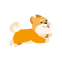 Dog cartoon character running vector illustration. Cute puppy growing from little to adult and elderly, young stage of growth isolated on white background. Pets, time concept