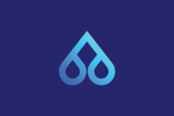 Letter A Water Drop Logo Design Template. drop of water