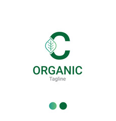 C letter Organic leaf logo design template