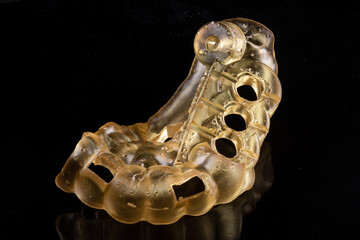 Stomatology. 3d printed model for dentistry. operation templates. Dental Technician. wax print. polymer printing