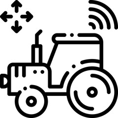 remote tractor organic nature field garden ranch plant farm  line outline icon