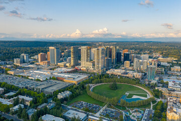 Naklejka na ściany i meble Aerial Views of Bellevue City Washington, USA