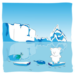 Polar bear in garbage