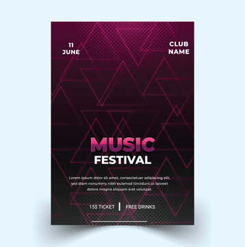Modern Elegant Music festival poster post EPS template