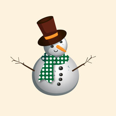 Snow Man Vector Art