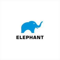 big elephant logo and strong animals of the jungle, vector illustrations