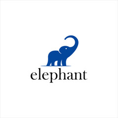 big elephant logo and strong animals of the jungle, vector illustrations