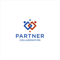 partners collaboration logo partnership human group vector