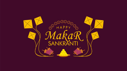 happy makar sankranti indian festival background