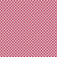 Seamless checkered repeating pattern with hand drawn checks. Red Color of the year Viva Magenta plaid background for wrapping paper, surface design and other design projects
