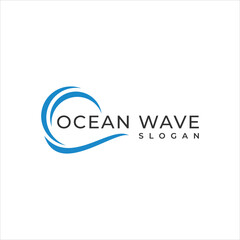water wave logo template vector - Vector
