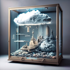 photorealistic smoke sim in a sci-fi/knolling case - AI Generated