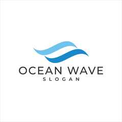 water wave logo template vector - Vector
