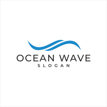 water wave logo template vector - Vector
