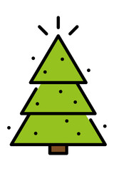 Christmas tree icon. Vector in flat design