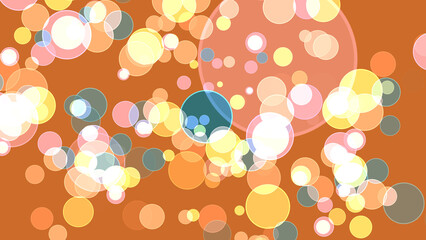 Colorful orange light bubble divine dimension bokeh blur abstract orange yellow