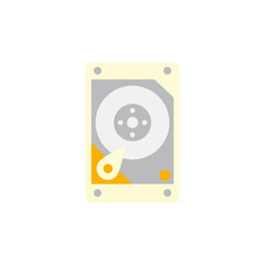 HDD drive computer storage icon in color, isolated on white background 