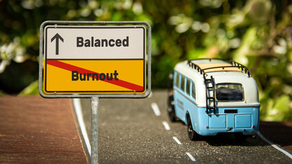 Street Sign to Balanced versus Burnout