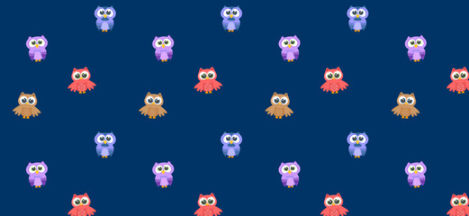 Fototapeta na wymiar seamless pattern with birds. owls 
