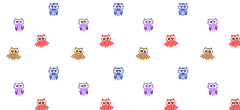 seamless pattern with birds. owls 