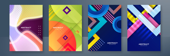 Trendy creative geometric poster. Design templates in modern minimalist style for web, social media, print. Dynamic colorful gradients. Future geometric patterns. poster template vector design.