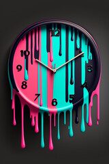Time concept, watch in melting colors. Generative Ai