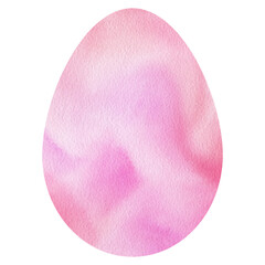 Pink Egg Watercolor. Oval Shape