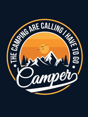 Camping T-shirt Design vector
