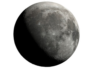 Fototapeta na wymiar La lune, satellite de la Terre sur fond uni ou transparent - rendu 3D