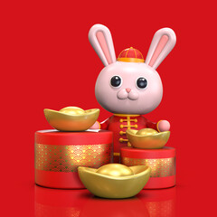 Chinese new year, year of the rabbit festival celebration background design template