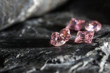 Natural Sapphire gemstone, Jewel or gems on black shine color, Collection of many different natural gemstones amethyst,