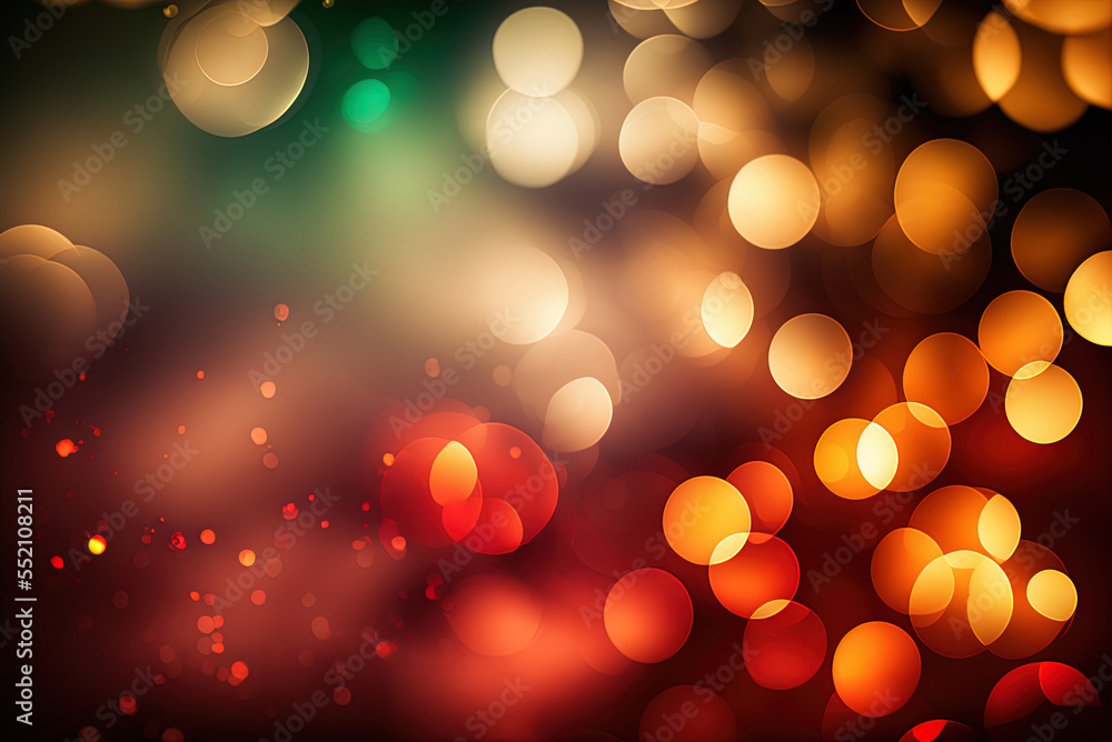 Poster bokeh-effect holiday lighting as a backdrop generative ai