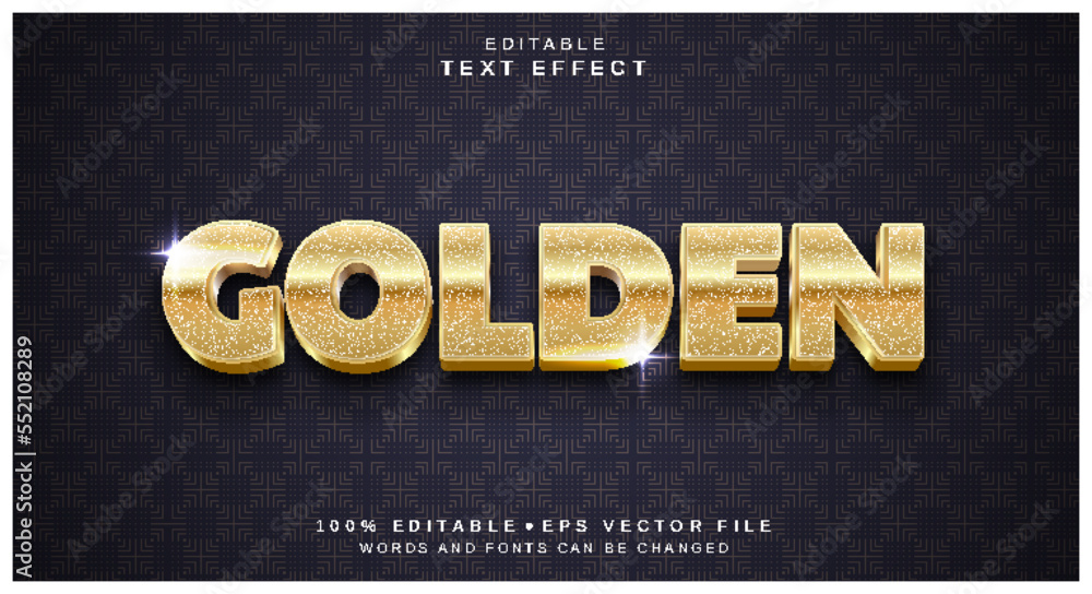 Poster editable text style effect - golden text style theme.