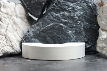 White podium display product. Minimalism abstract background. pedestal.
