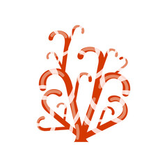 Caramel cane tree cartoon illustration. Sweet fairy tale candy tree isolated on white background. Fantasy, elements for computer game concept