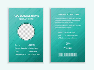 Student Id Card Design Template Layout
