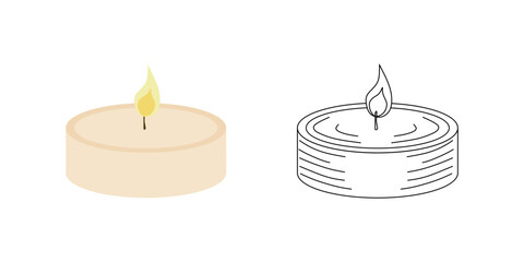 Candle flat and linear style isolated on white. Candle minimal design. vector illustration eps10