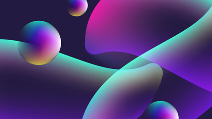 Modern abstract neon gradient fluid wave template background design