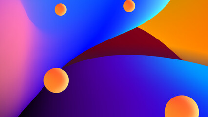 Modern abstract blue orange purple fluid blob liquid gradient template background design