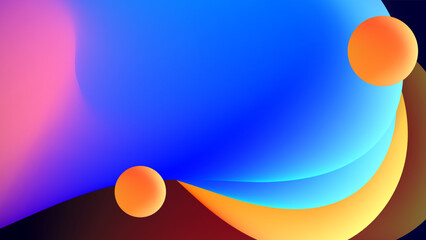 Modern abstract blue orange purple fluid blob liquid gradient template background design