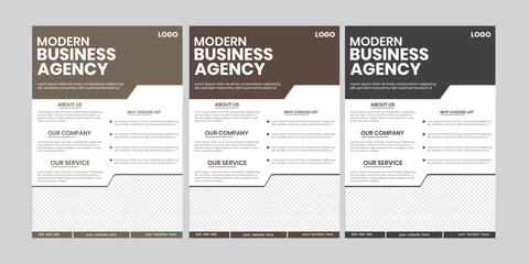 a4 size 3 modern and creative flyer template. set of business infographic paper, flier proposal design, vector marketing template