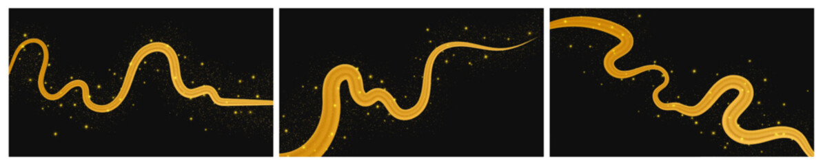 Golden wave with shiny and glitter effect