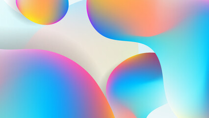 Modern abstract blue orange white fluid liquid blob blur gradient template background design