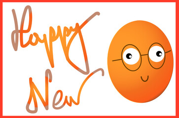 Happy new year egg isolated on white